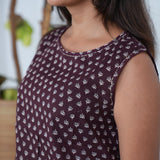 Ritu cotton tunic(attached sleeves)-Wine