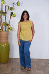 Ritu cotton tunic(attached sleeves)-Lime