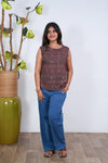 Ritu cotton tunic(attached sleeves) - Brown