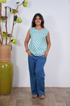 Ritu cotton tunic(attached sleeves) - Baby blue