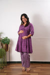 Purple cotton maternity nursing comfies