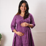 Purple cotton maternity nursing comfies