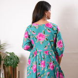 Turquoise Lillies  cotton maternity nursing Comfies