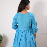 Sky blue cotton maternity nursing top