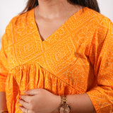 Tangerine cotton maternity nursing top