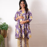 Violet geometric cotton maternity nursing comfies