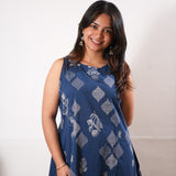Royal blue butta cotton co-ords set(attached sleeves)