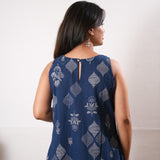 Royal blue butta cotton co-ords set(attached sleeves)
