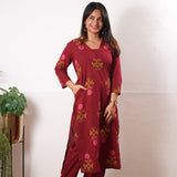 Deep red cotton co-ords set