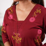 Deep red cotton co-ords set