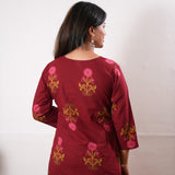 Deep red cotton co-ords set