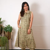 Olive green viscose shirt co-ords set( attached sleeves)