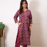 Purple geometric cotton co-ords set