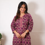 Purple geometric cotton co-ords set