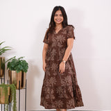 Chocolate cotton midi dress