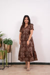 Chocolate cotton midi dress