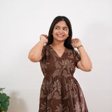 Chocolate cotton midi dress