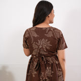 Chocolate cotton midi dress