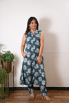 Ocean viscose shirt co-ords set (attached sleeves)