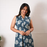 Ocean viscose shirt co-ords set (attached sleeves)
