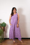 Lavender cotton co-ords set(attached sleeves)