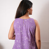 Lavender cotton co-ords set(attached sleeves)