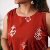 Tangerine cotton co-ords set(attached sleeves)