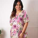 Off white stripes cotton lounge sleep wear