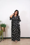 Black and white hand block pure cotton kaftan