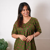 Red flora cotton lounge sleep wear