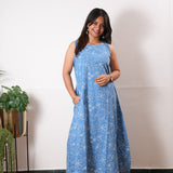 Azure cotton co-ords set(attached sleeves)