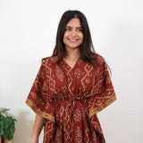 Rust orange geometric pure cotton kaftan