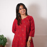 Tomato red cotton co-ords set