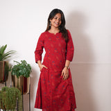 Tomato red cotton co-ords set