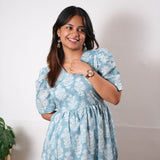 Baby blue cotton midi dress