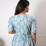 Baby blue cotton midi dress