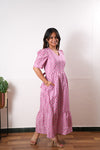 Pink cotton midi dress