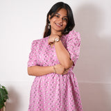 Pink cotton midi dress