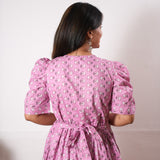Pink cotton midi dress