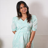 Turquoise cotton midi dress