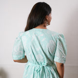 Turquoise cotton midi dress