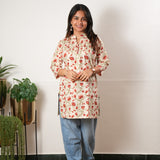 Pintex cotton short kurti-Lillies