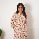 Pintex cotton short kurti-Lillies