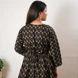 Peplum cotton short kurti - Onyx rose
