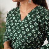 Peplum cotton short kurti - Pine