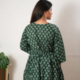Peplum cotton short kurti - Pine