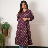 Magenta cotton Aline kurta