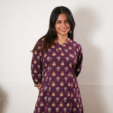 Magenta cotton Aline kurta