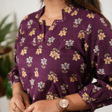 Magenta cotton Aline kurta