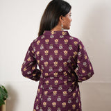 Magenta cotton Aline kurta